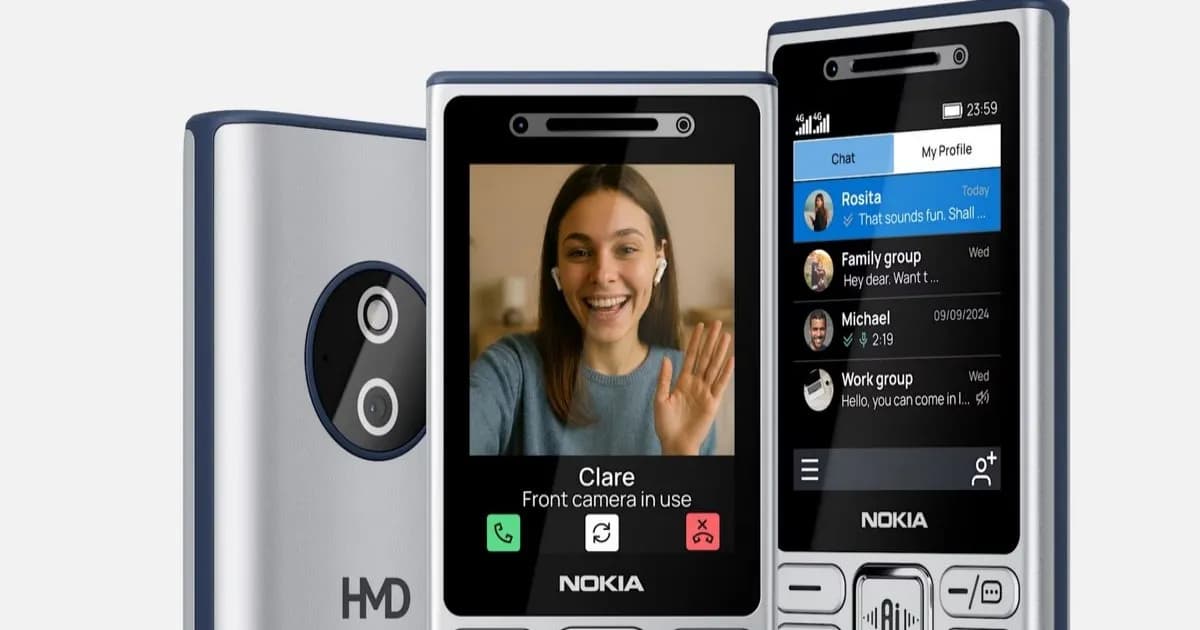 Empat model Nokia ponsel fitur 4G dengan tombol AI dan keypad fisik