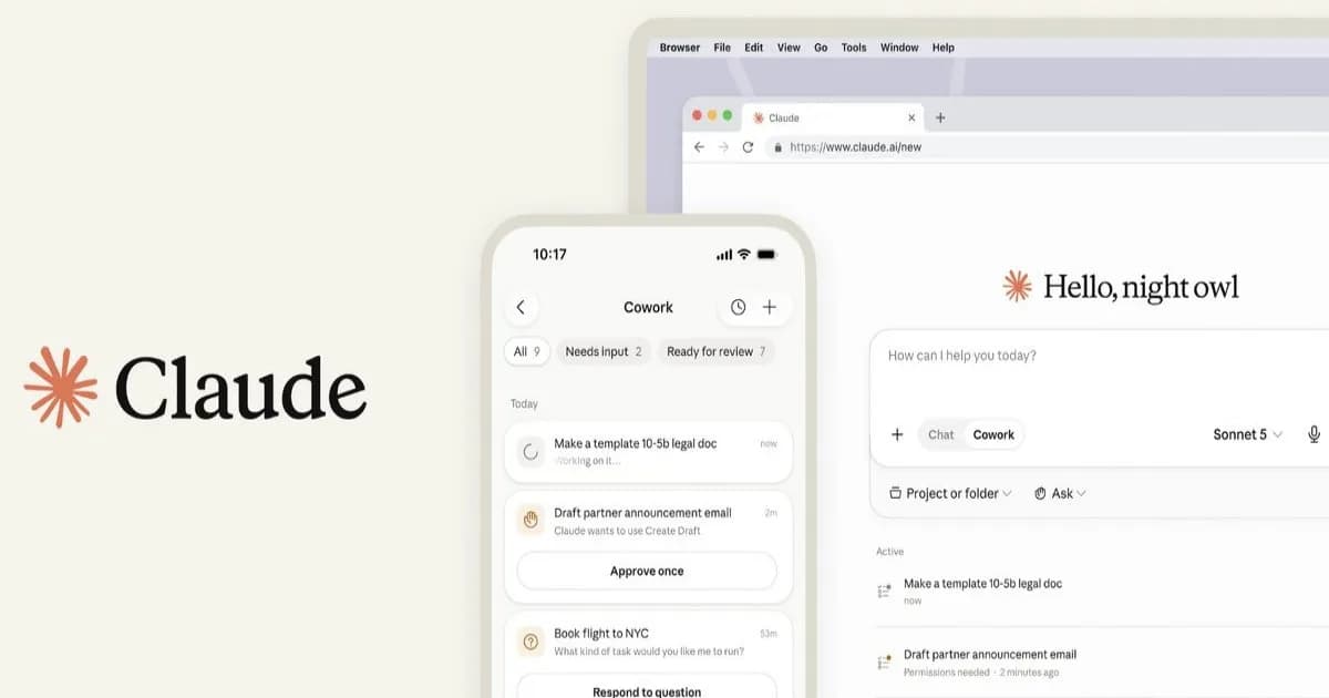 Tampilan fitur Claude Cowork di aplikasi desktop Mac