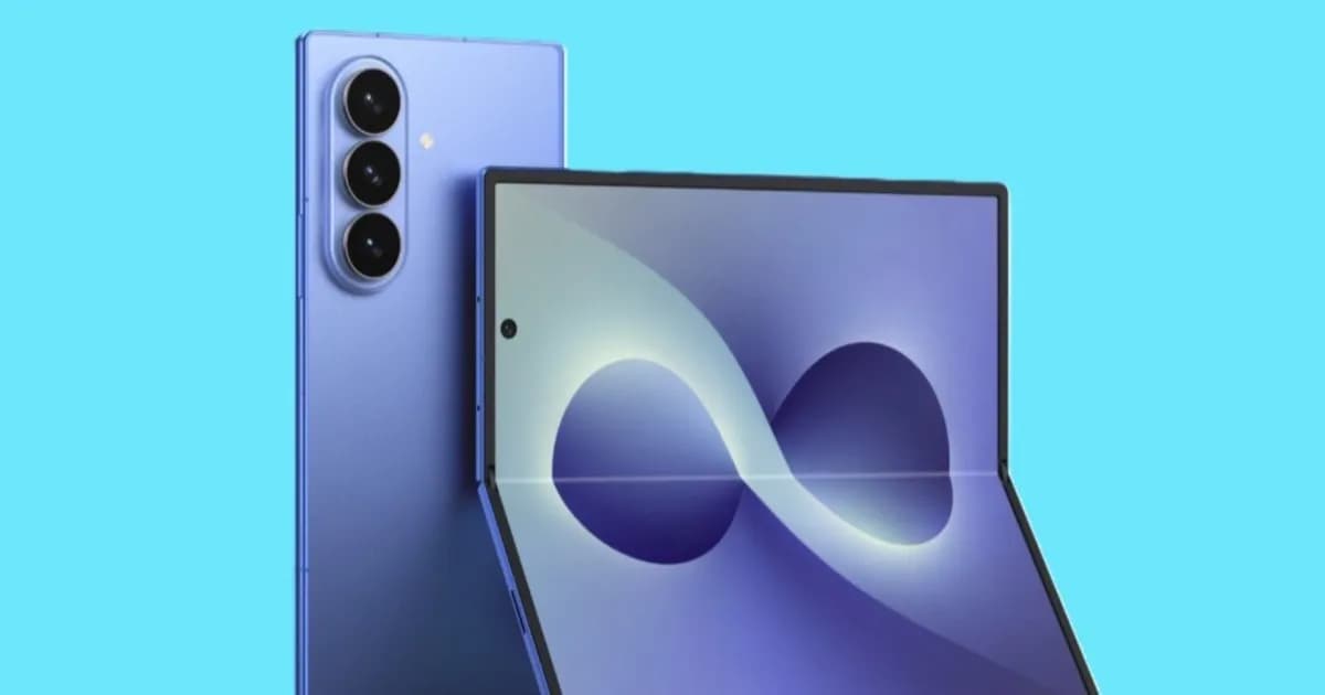 Render Samsung Galaxy Z Fold 8 dengan desain baru yang lebih lebar
