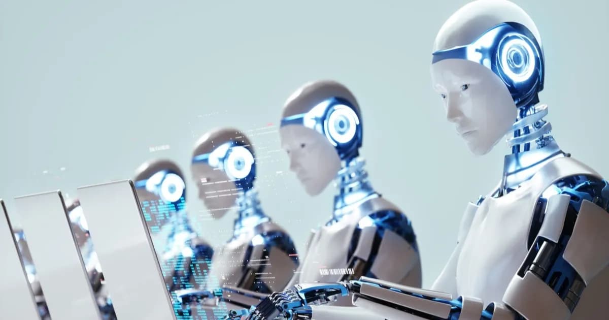 Ilustrasi AI robot agents yang rentan terhadap serangan HalluSquatting