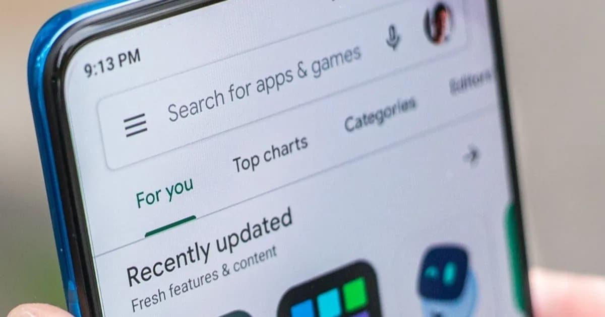 Tampilan antarmuka terbaru Google Play Store pada perangkat Android.