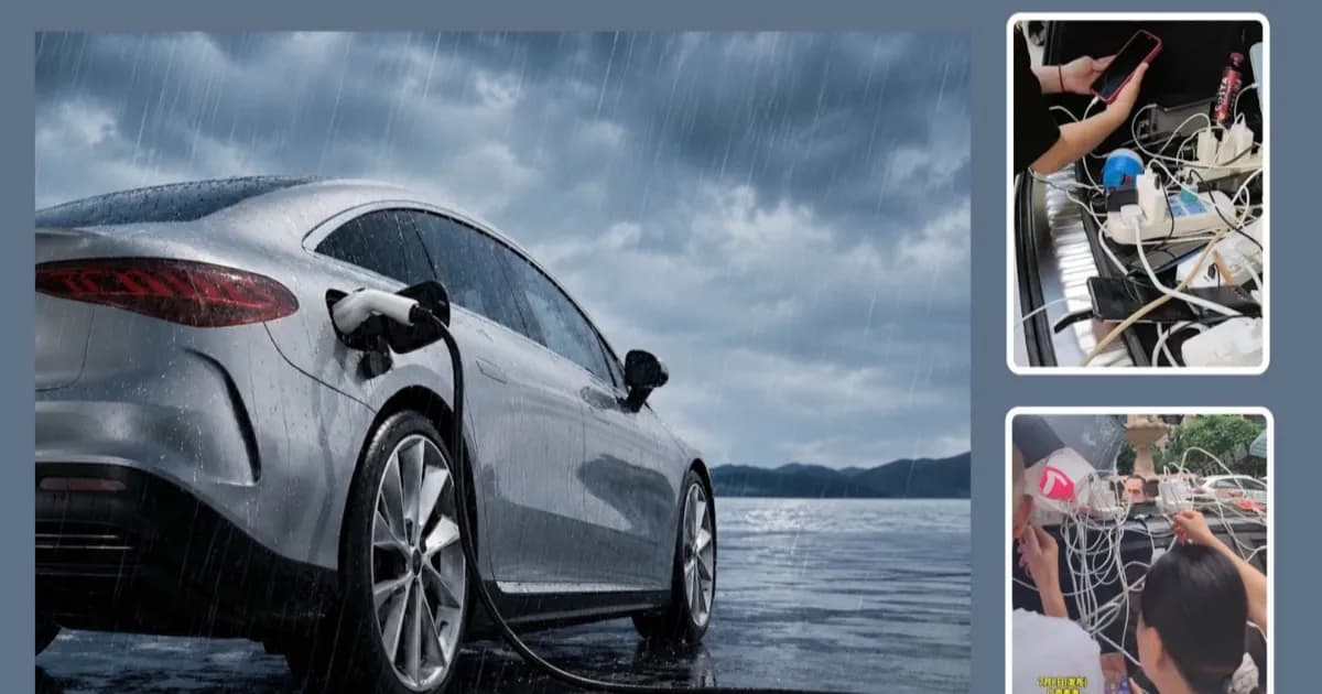 NEV China digunakan sebagai sumber listrik darurat V2L saat banjir