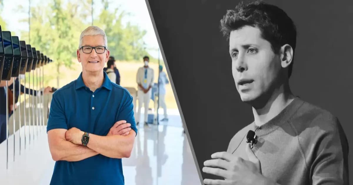 Logo Apple dan OpenAI dalam ilustrasi gugatan hukum