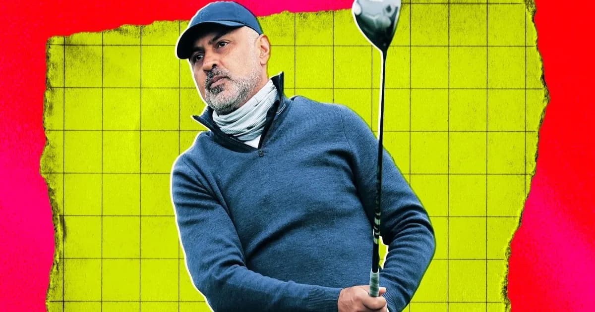 Ilustrasi CEO Palo Alto Networks Nikesh Arora dengan latar lapangan golf