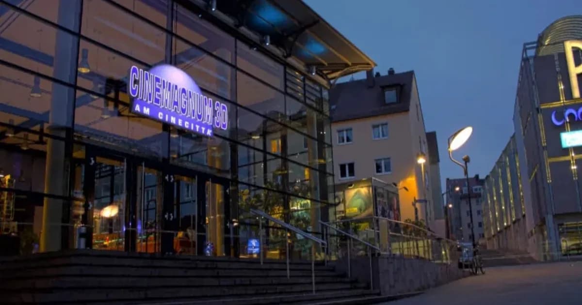 The entrance to the Cinemagnum auditorium at the CinecittĂ multiplex in Nuremberg, Germany
