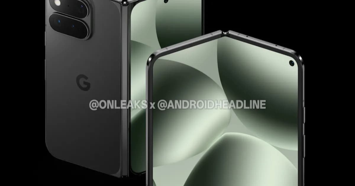 Pixel 11 Pro Fold warna Pine dengan camera bar ramping