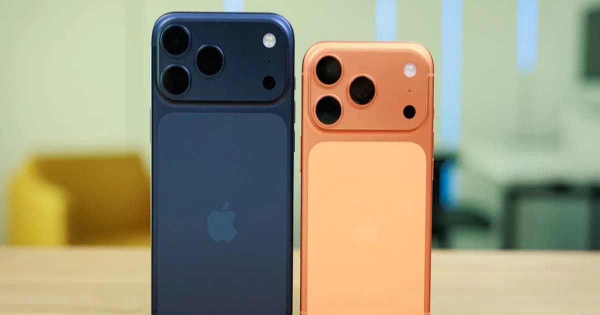 Ilustrasi iPhone dengan indikator baterai rendah dan suhu panas