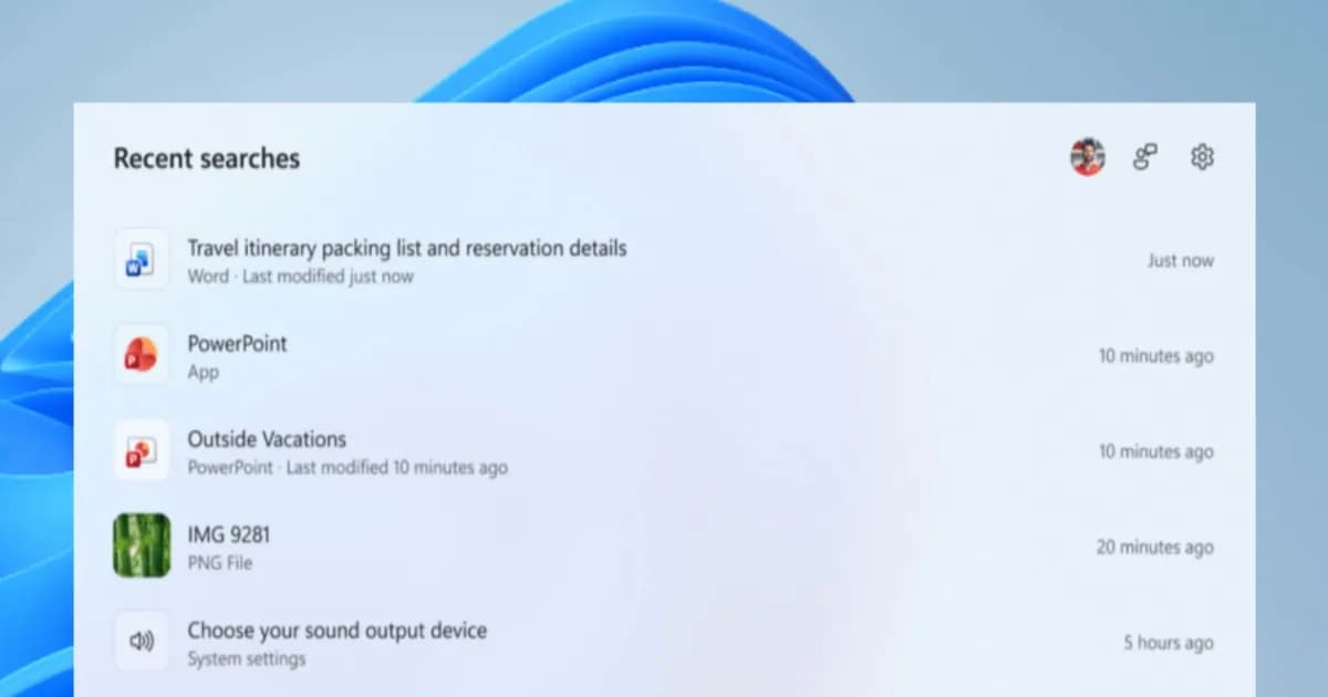 Tampilan menu pencarian Windows 11 yang lebih bersih tanpa iklan dan rekomendasi