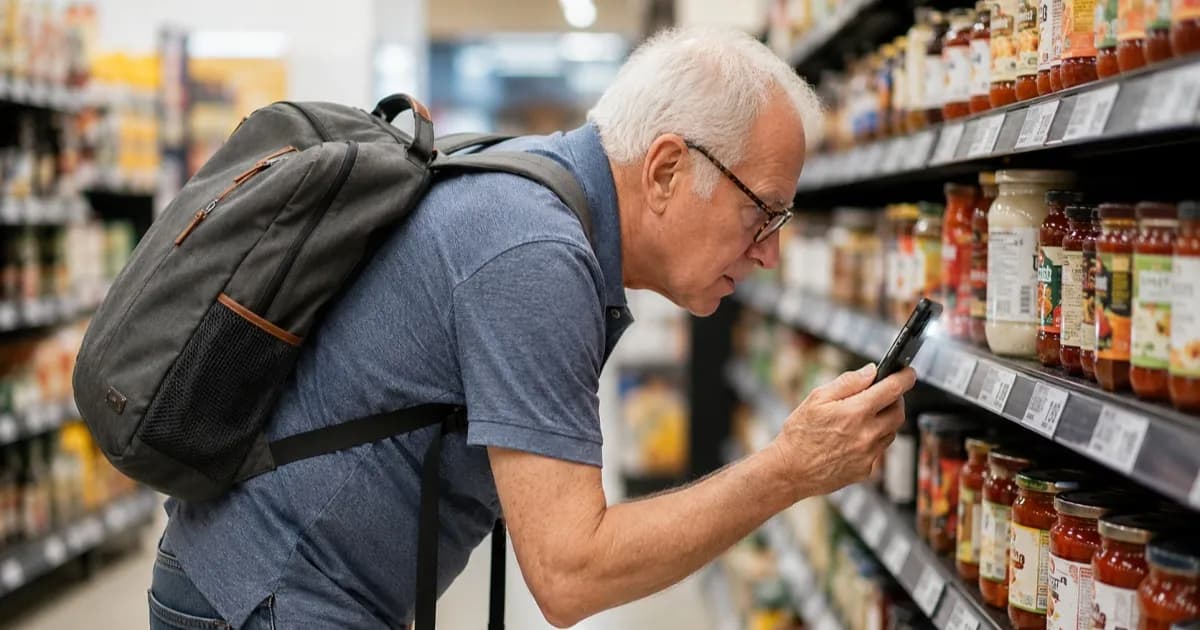 iPhone menampilkan fitur Scene Description membaca teks kecil di menu restoran