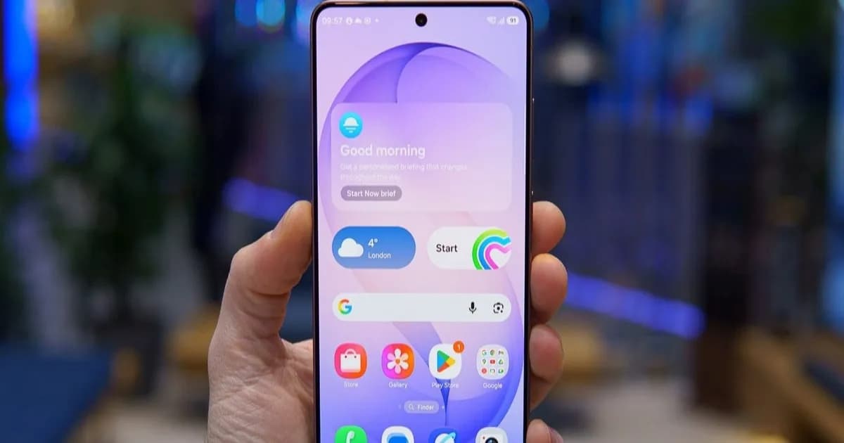 Galaxy S26 Ultra dengan tampilan layar normal dipegang oleh seseorang