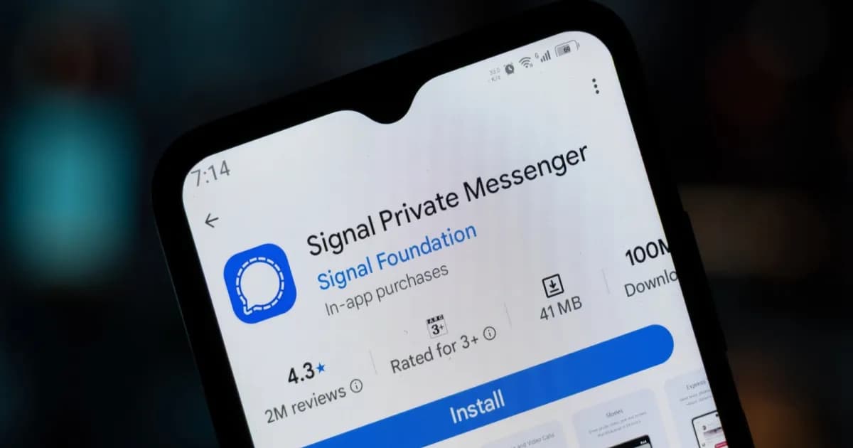 Tampilan aplikasi Signal di Google Play Store