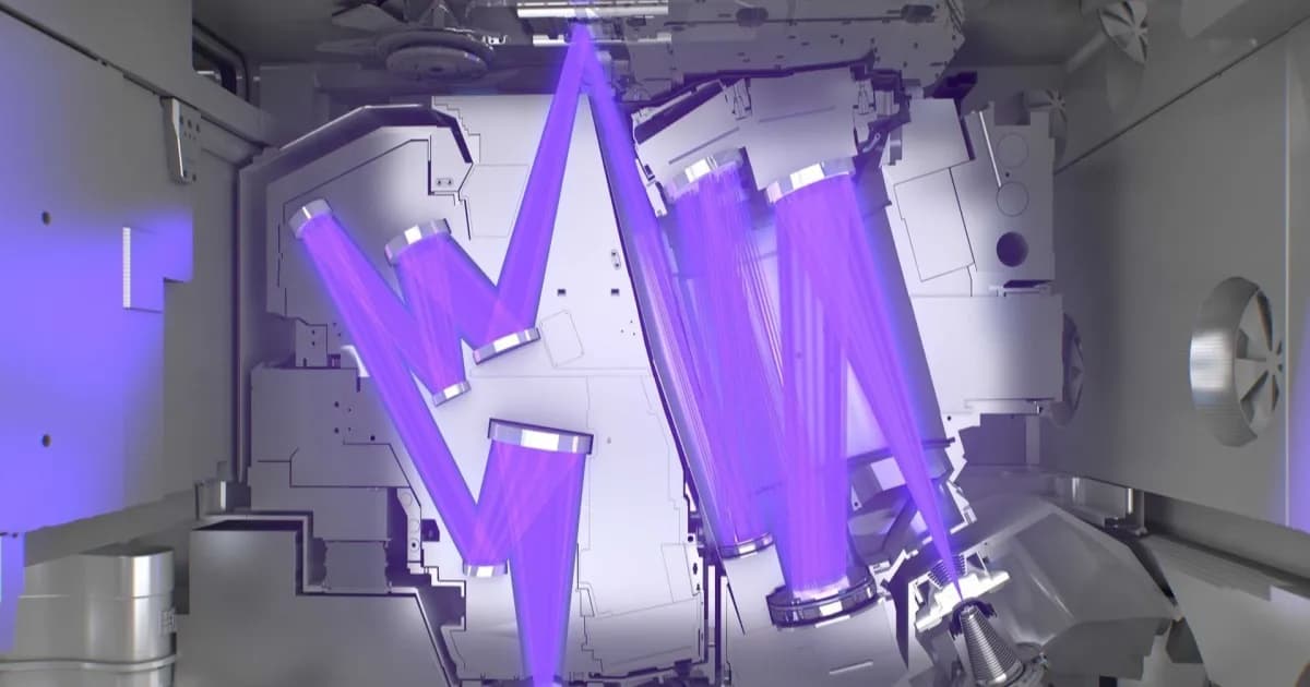 Ilustrasi mesin litografi ASML yang menjadi tulang punggung produksi chip global