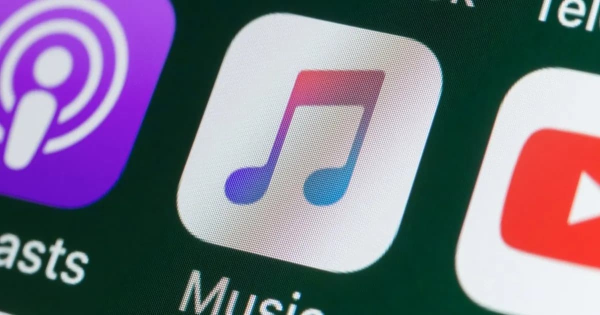 Logo Apple Music dengan latar belakang gradien warna-warni