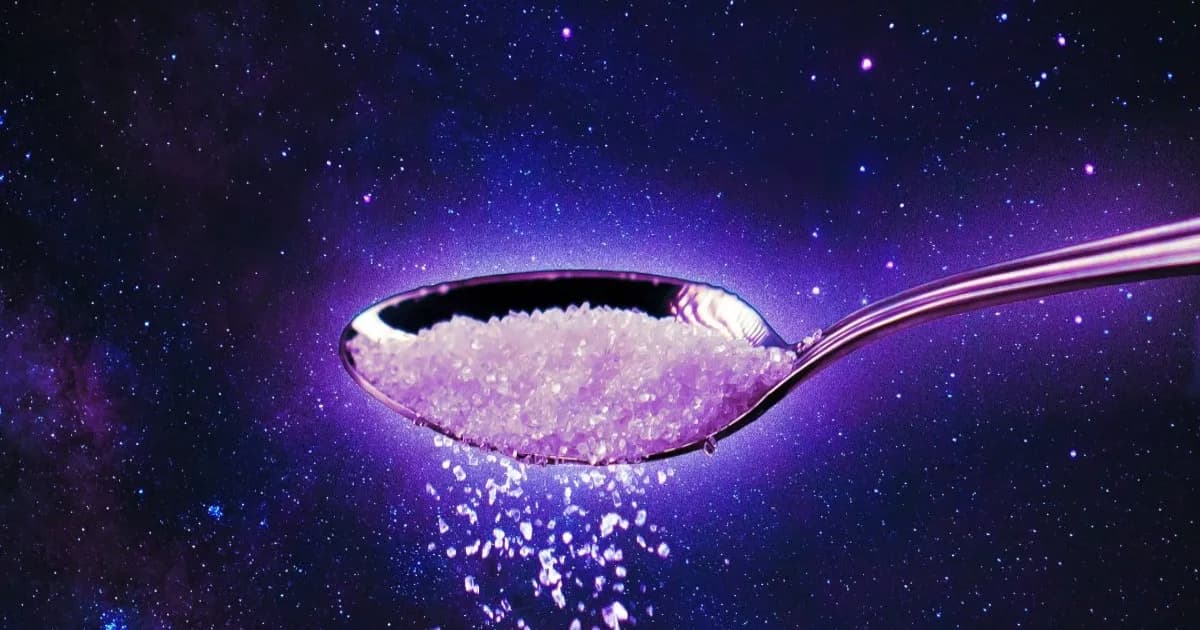 Ilustrasi ruang angkasa dengan sendok berisi gula yang ditemukan di molecular cloud Bima Sakti