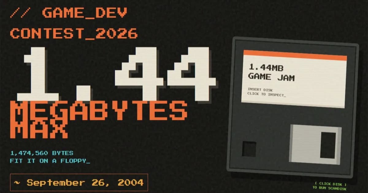 Ilustrasi floppy disk yang menjadi media penyimpanan game dalam kompetisi