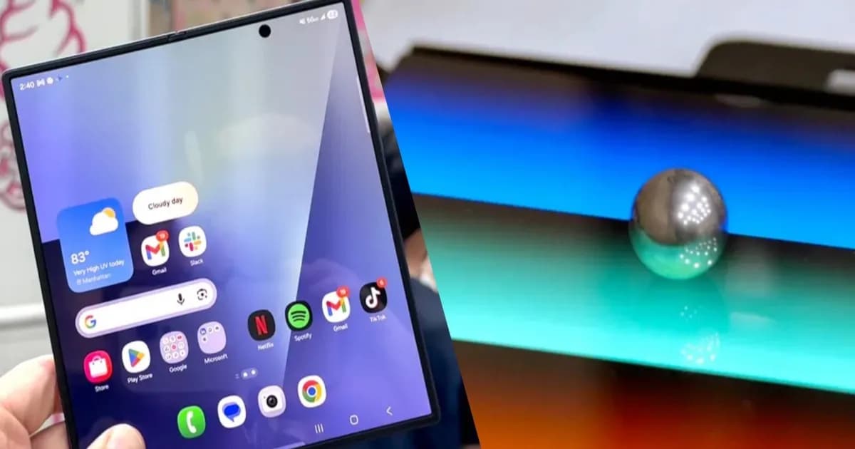 Galaxy Z Fold 7 di samping layar Flex Titanium Samsung untuk Galaxy Z Fold 8