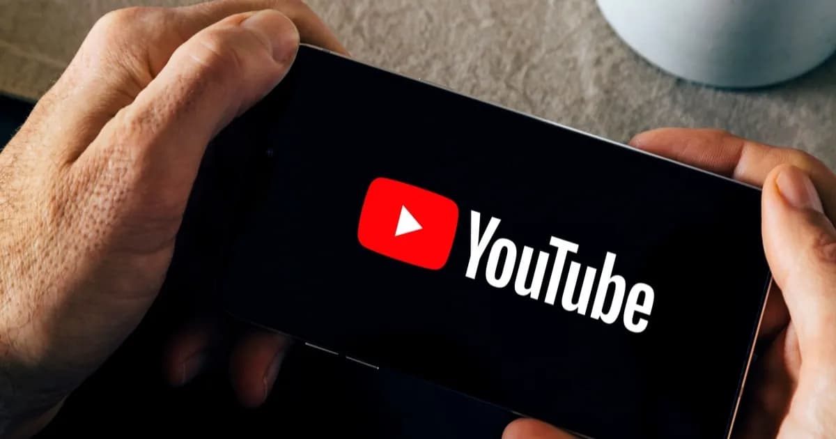 YouTube app logo on smartphone screen with PiP mode illustration