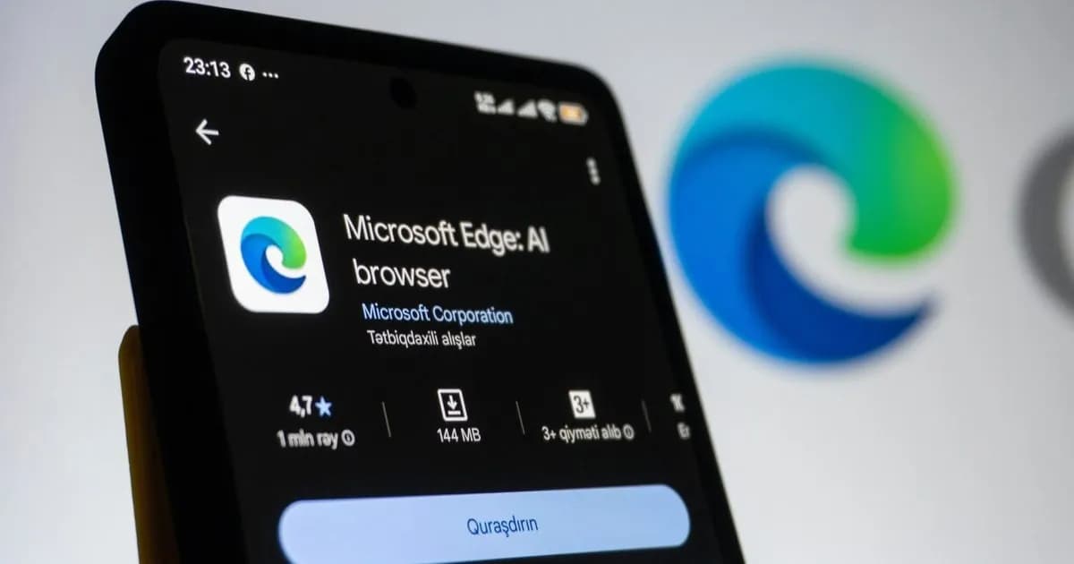 Ilustrasi resmi Microsoft Edge dengan tampilan browser modern