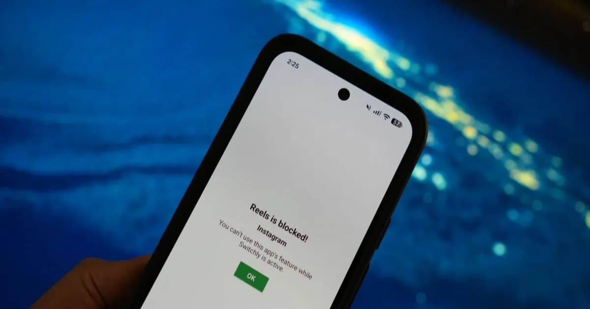 Tampilan aplikasi Switchly di Android untuk memblokir Reels Instagram dan Shorts YouTube