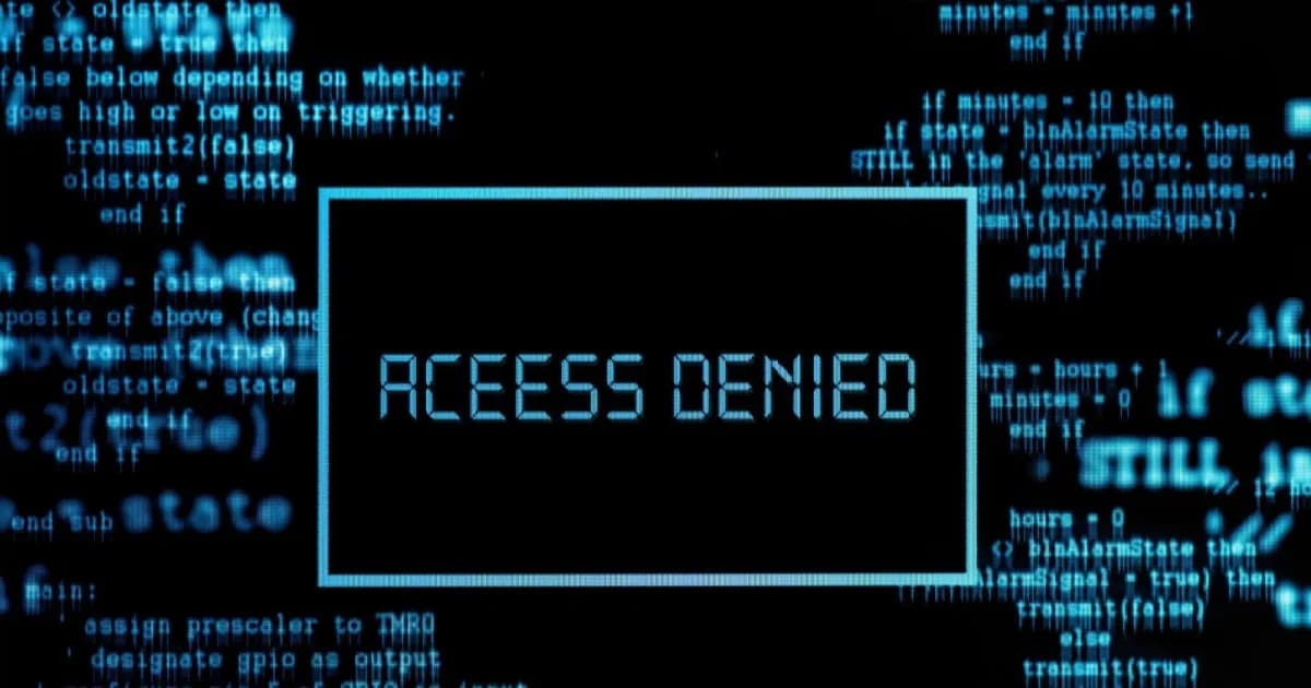 Ilustrasi layar monitor dengan tulisan Access Denied dan ikon VPN, konsep cybercrime dan sensor internet.