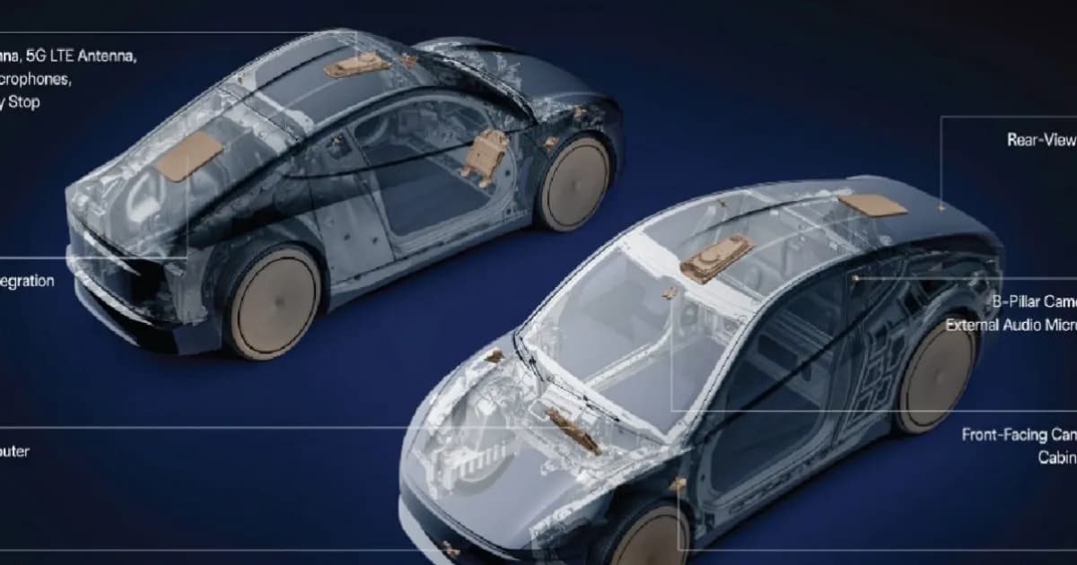Tesla Cybercab dengan antena Starlink terintegrasi di atap
