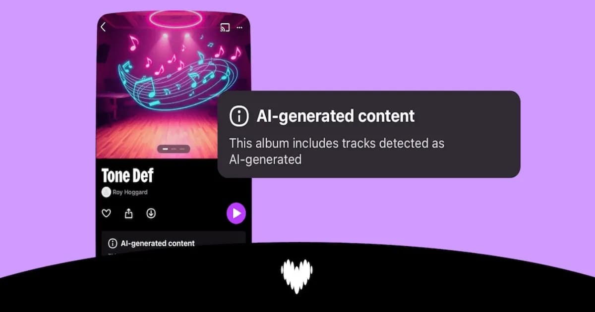 Ilustrasi Deezer hapus lagu AI-generated yang tidak diputar