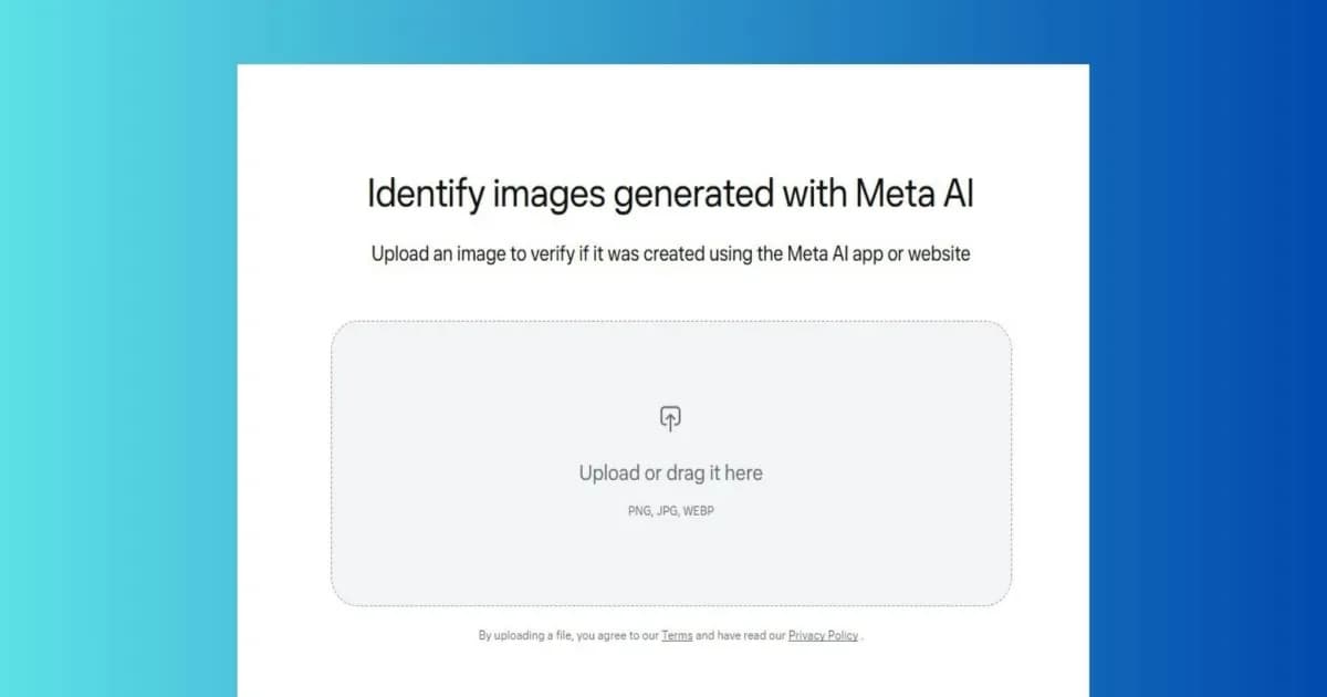 Tangkapan layar antarmuka alat deteksi Content Seal Meta untuk watermark AI