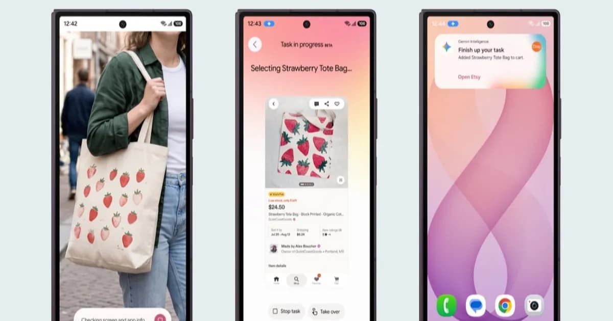 Tampilan antarmuka Gemini Notebook yang terinstal di layar lebar Galaxy Z Fold 8