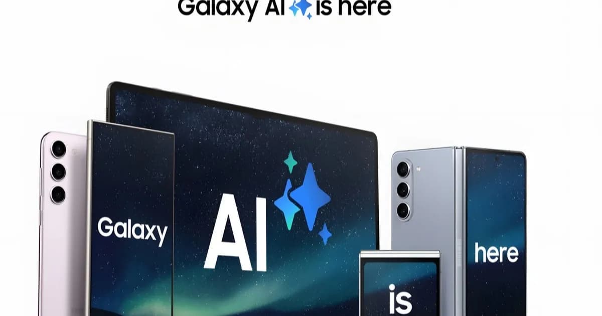 Key visual Galaxy AI Samsung menampilkan Galaxy Z Fold 8, Z Flip 8, dan tablet