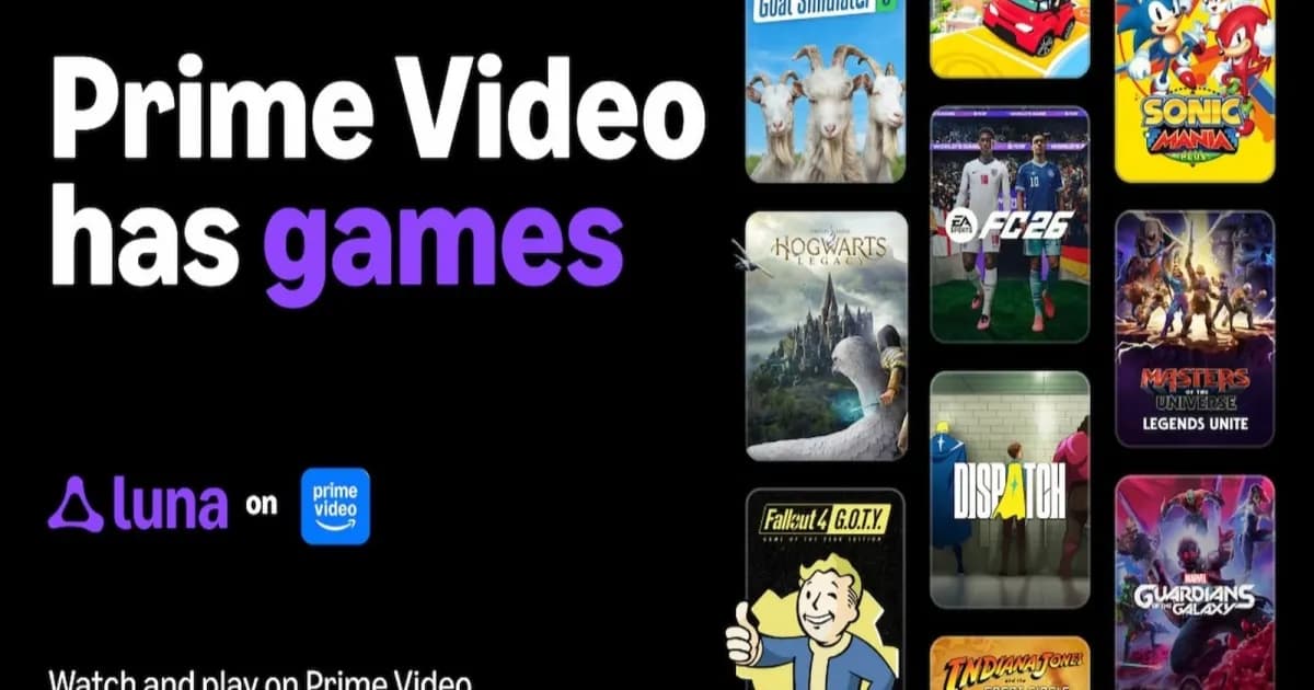 Grafik yang menyatakan game tersedia di Prime Video Amazon