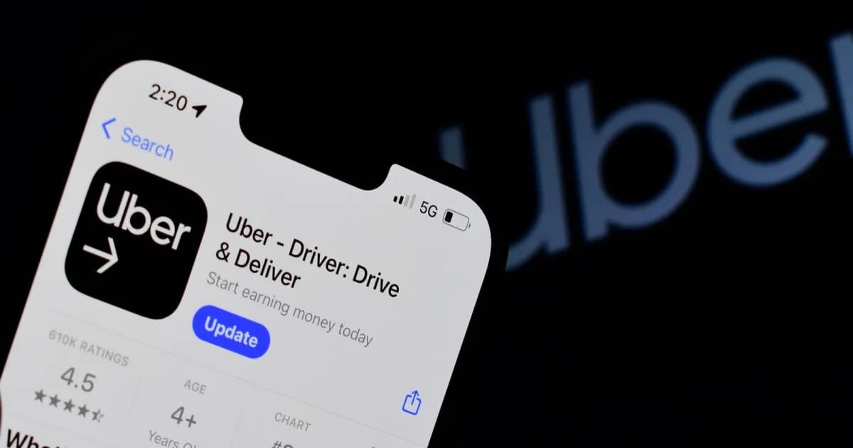 Tampilan aplikasi Uber di ponsel pintar