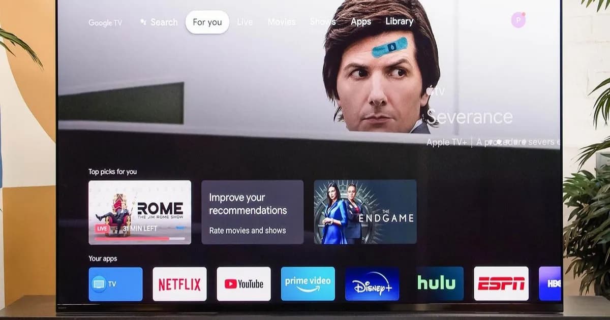 Ilustrasi smart TV modern yang memantau kebiasaan menonton pengguna
