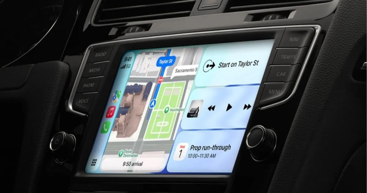 Tampilan Apple Maps di dashboard mobil Ford UEV