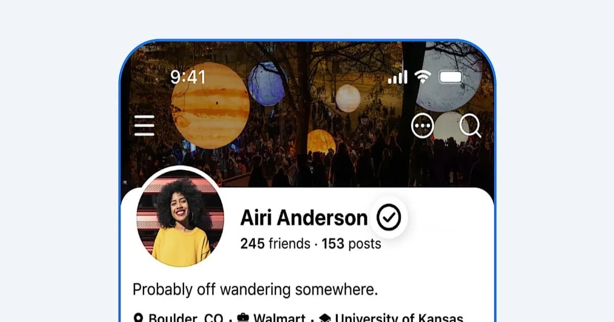 Facebook Verified badge pada profil pengguna