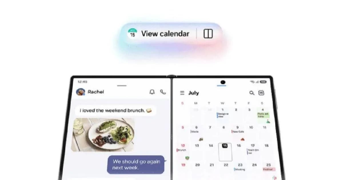 Ilustrasi ponsel Oppo dengan desain layar lebar non-folding