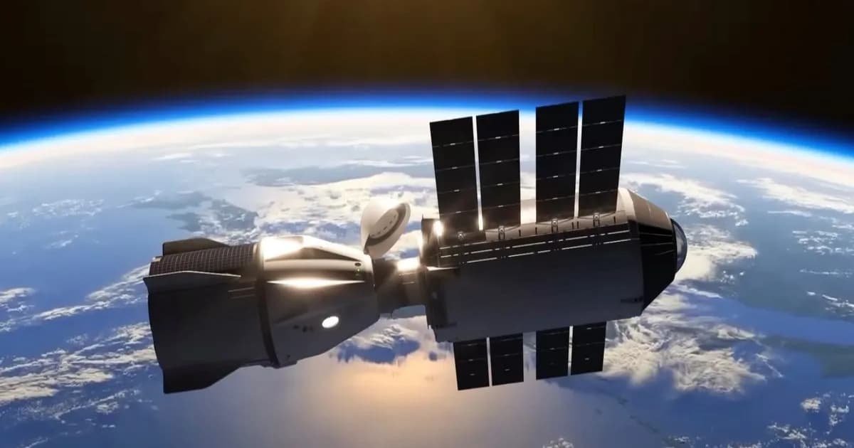 Ilustrasi satelit Starlink di orbit Bumi yang menjadi bagian dari rencana data center antariksa SpaceX