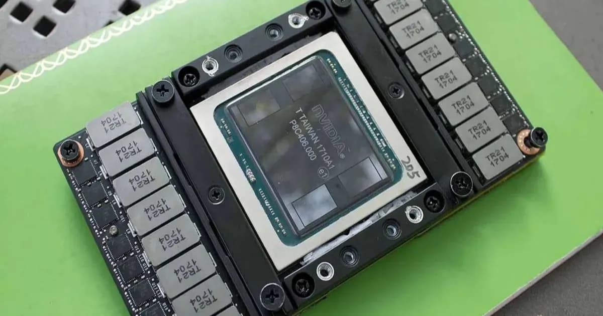 Nvidia Tesla V100 SXM2 GPU enterprise dengan heatsink besar