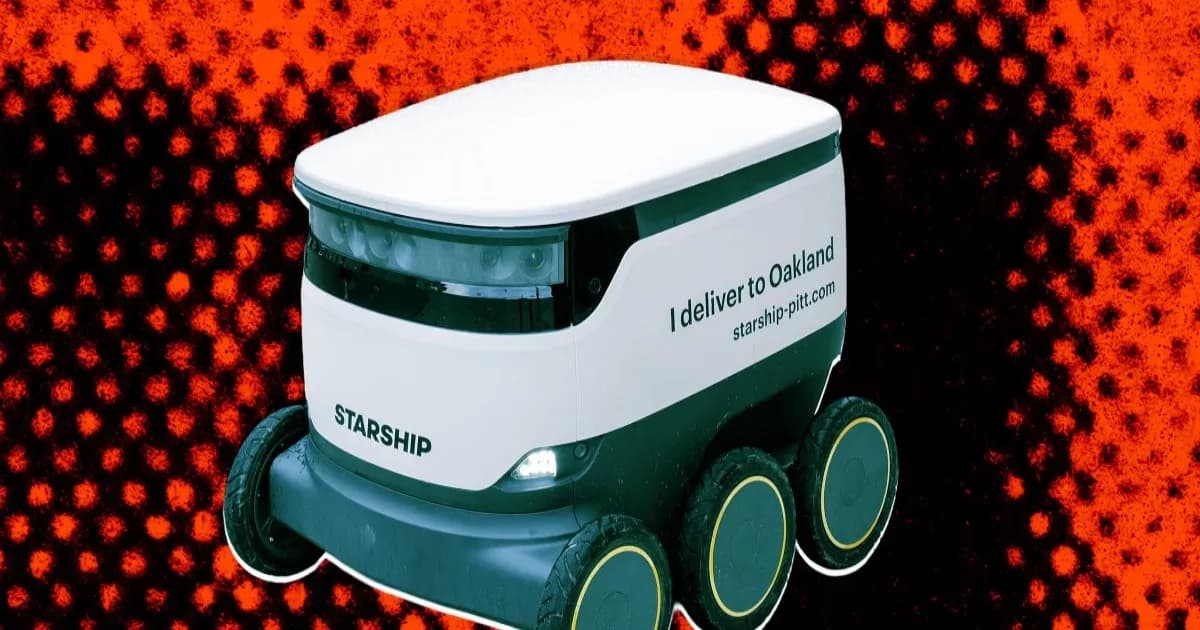 Ilustrasi foto robot pengantar Starship Technologies yang menjadi subjek gugatan hukum di Phoenix.