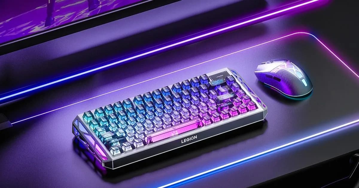 Keyboard gaming Lenovo Legion dengan desain premium dan lampu RGB