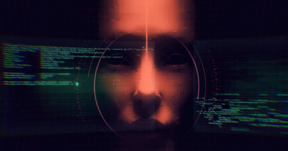 Ilustrasi wajah sintetis hasil AI face-swap pada video TikTok yang menunjukkan tanda-tanda manipulasi digital