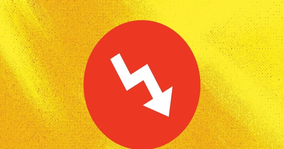 Grafik BuzzFeed dengan logo terbalik menunjukkan penurunan
