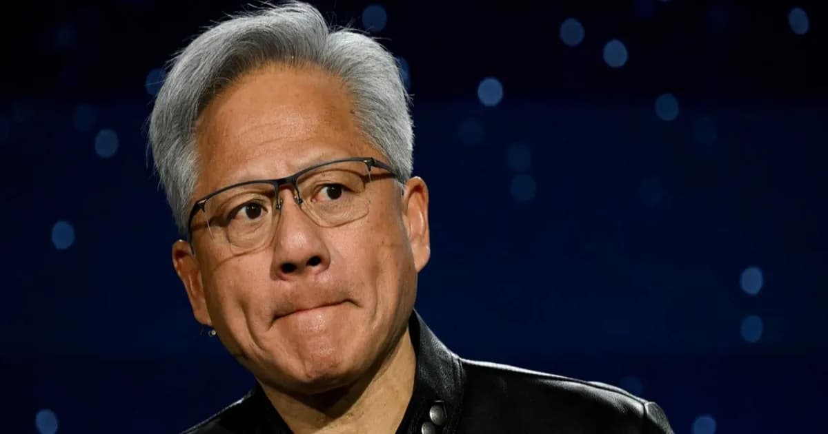 Ilustrasi kantor Nvidia di Taiwan dengan latar gedung pencakar langit