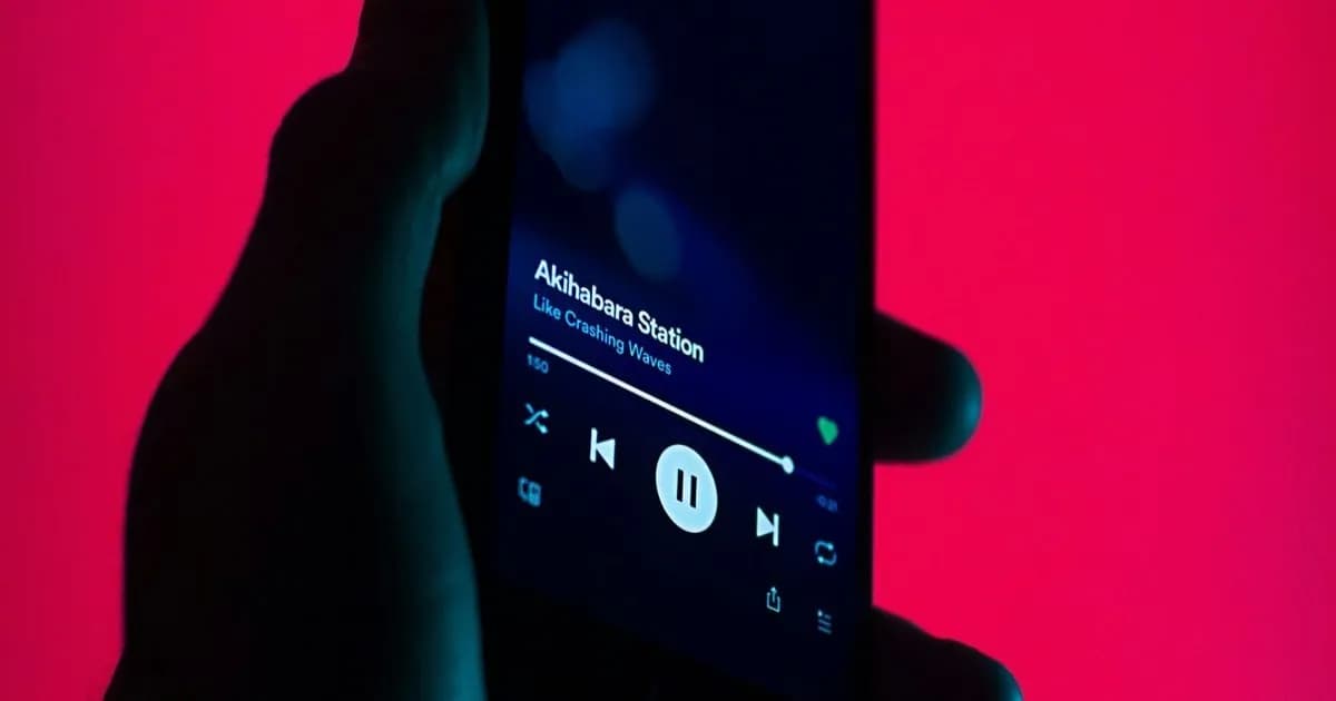 Ilustrasi tangga lagu musik dengan ikon AI