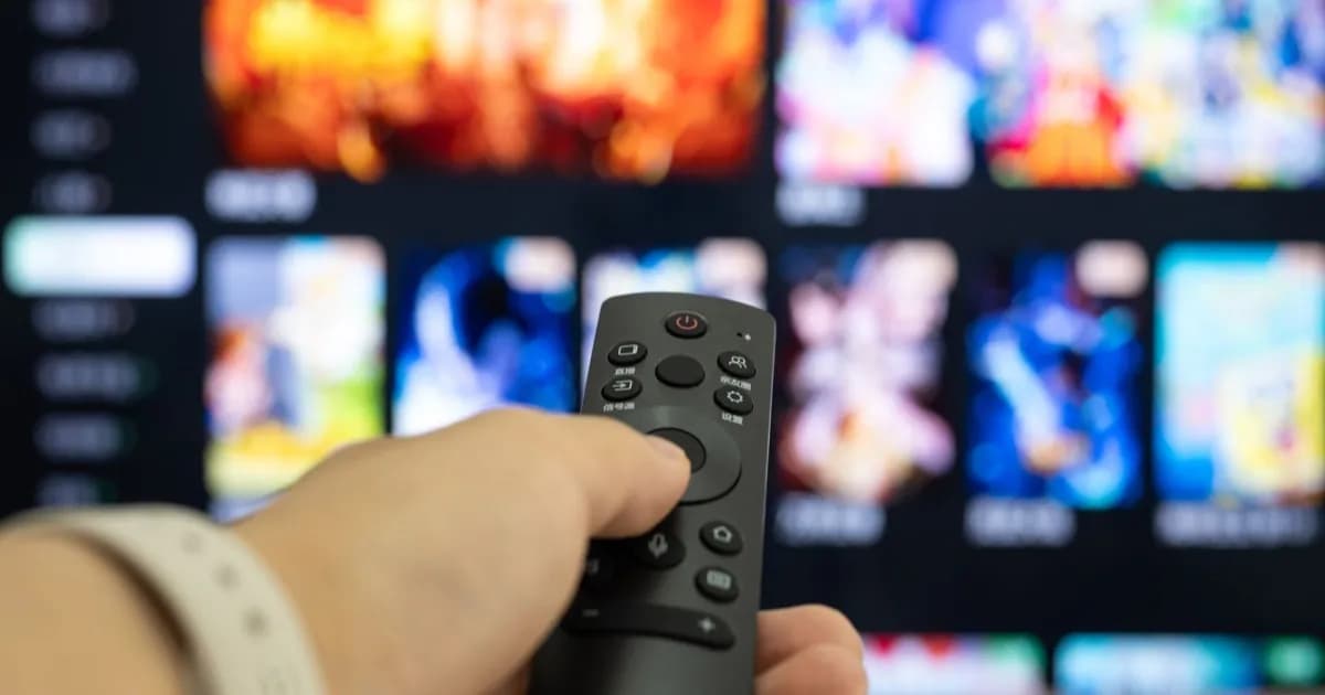 Ilustrasi smart TV dengan koneksi internet terputus