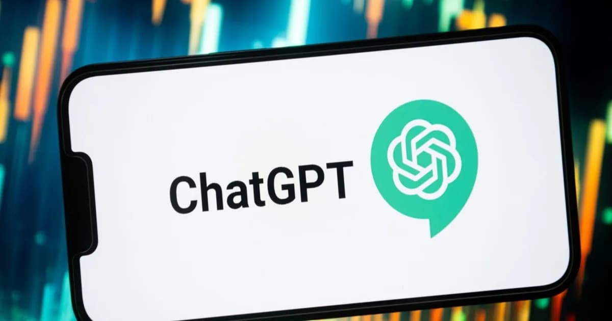 Logo ChatGPT OpenAI tampak di layar smartphone dengan latar belakang warna-warni
