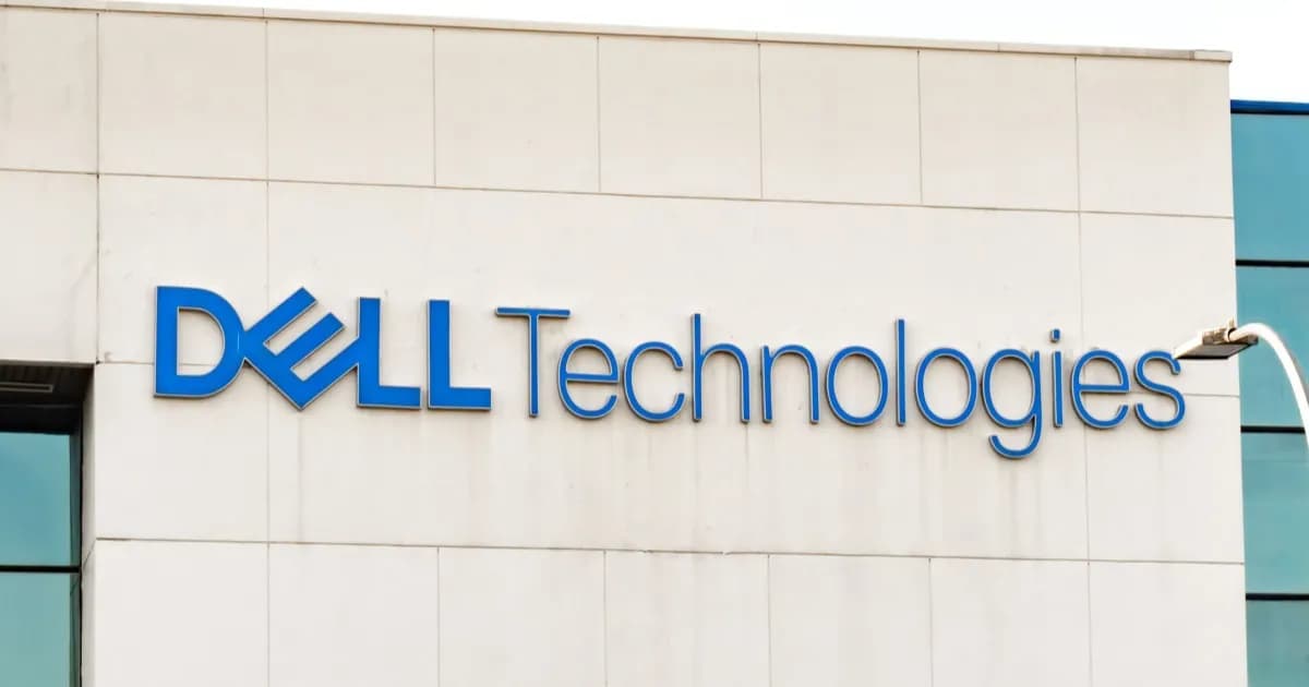 Logo Dell Technologies di gedung kantor pusat perusahaan