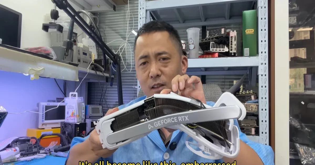 Kartu grafis RTX 5060 Ti yang bengkok akibat kecelakaan mobil sedang diperbaiki