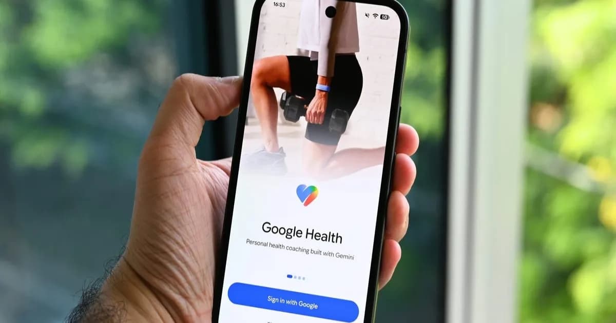 Tampilan fitur sinkronisasi dan analisis rekam medis di aplikasi Google Health.