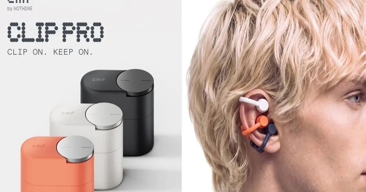 CMF Clip Pro earbuds open-ear dengan casing Smart Dial berputar