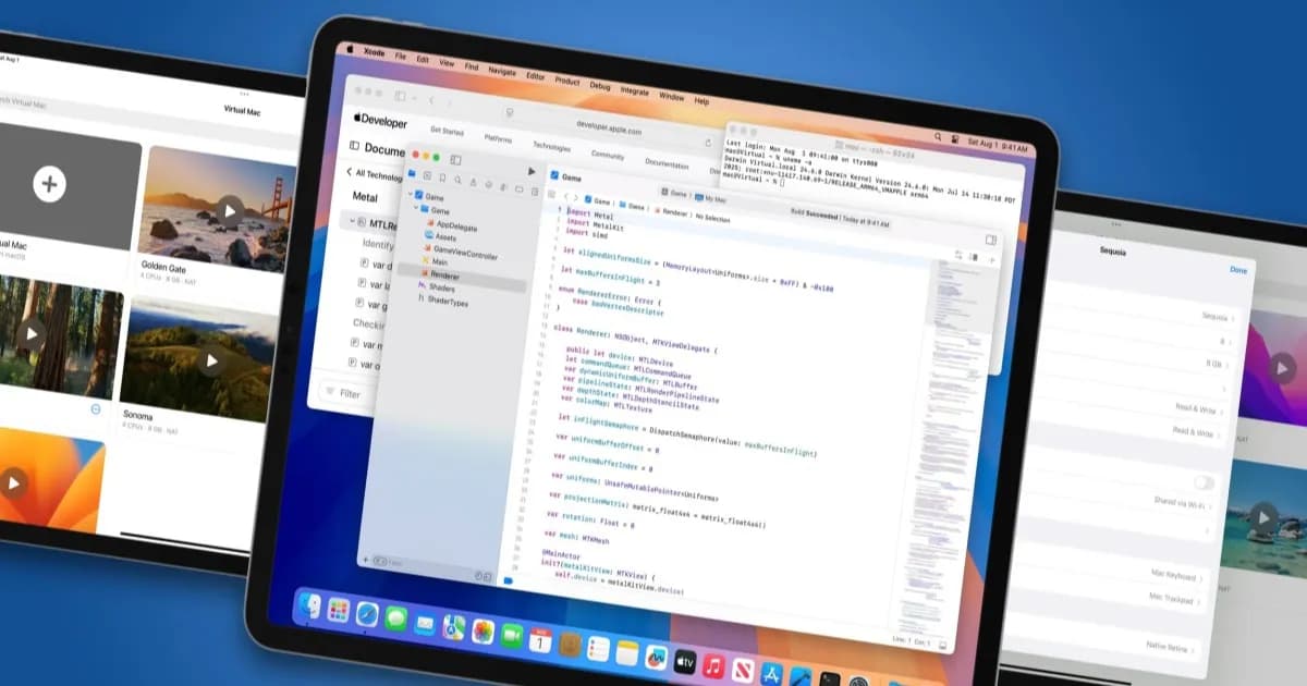 iPad menjalankan macOS melalui proyek Virtual Mac on iPad dari GitHub